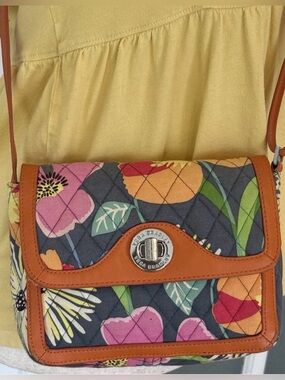 Vera Bradley Quilted Floral Crossbody in Multi and Chestnut